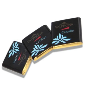 Valrhona Carré Caraibe - Bitterschokoladentäfelchen, 66% Kakao, 1 kg, 200 x 5g