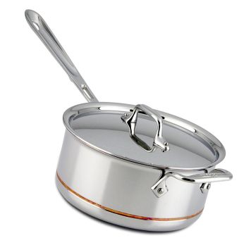 All-Clad Stielkasserolle, mit Kupferkern/Deckel/Griff- Induktion, ø 20,3cm, 2,8L, 1 St