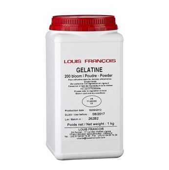 Gelatine Pulver, weiss, 200 Bloom, Louis Francois, 1 kg