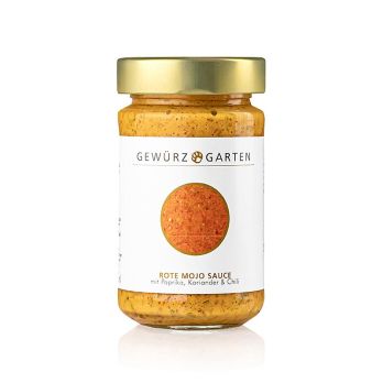 Gewürzgarten Rote Mojosauce, mit Paprika, Chili und Koriander, 225 ml