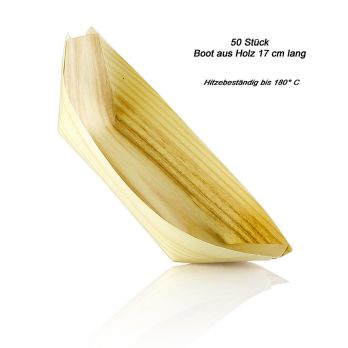 Einweg Boot aus Holz, ca. 17-18cm, hitzebeständig bis 180° C, 50 St