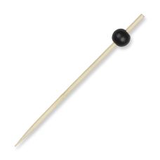 Bambus-Spieße, mit schwarzer Kugel, 12,5cm, 100 St