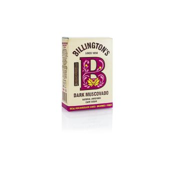 Muscovado Zucker, dunkel, Roh-Rohrzucker, Karamell- und Malznoten, Billington´s, 500 g