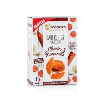 Barsnack Trésors - Gaufrettes, franz. Mini-Waffeln mit Chorizo & Mozzarella, 60 g