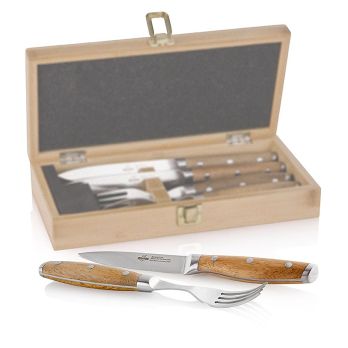 Steak Champ -  Steakmesser-Set für 2 Personen, (2 Messer + 2 Gabeln), 4 St