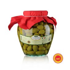 Grüne Oliven, mit Kern, Bella della Daunia, in Lake, Apulien, 3,14 kg