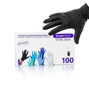 Einweghandschuhe Nitril, Schwarz, L, ungepudert, 100 St