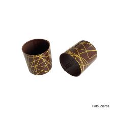 Schoko-Cannelloni (3,5cm-Ø 3,5cm) dunkel mit gelben Linien, 215 g, 35 St