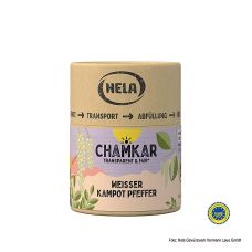 HELA Chamkar - Weißer Kampot Pfeffer, getrocknet, ganz, g.g.A., 110 g