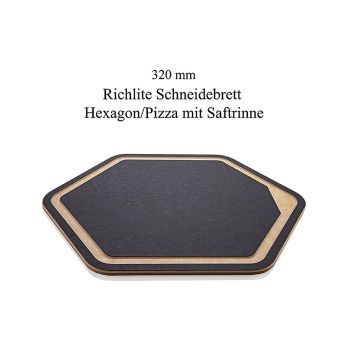 Richlite Schneidebrett Hexagon/Pizza, mit Saftrinne, 320mm, Mario Kotaska, 1 St