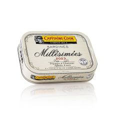 Sardinen, ganz, in Olivenöl, Jahrgang 2023, Capitaine Cook, Frankreich, 115 g