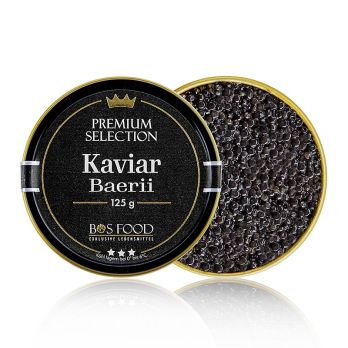 BOS FOOD Premium Selection - Baerii Kaviar (baerii), Aquakultur, ohne Konservierungsmittel, China, 125 g