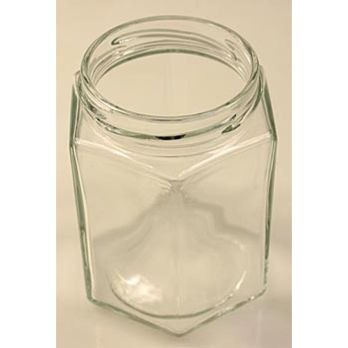 Glas, sechseckig, 287 ml, ø 63mm Mündung, ohne Deckel, 1 St