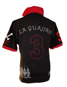 BOS FOOD EDITION Polo-Shirt La Guajiro, Kurzarm, schwarz/rot, Herren Gr. S, 1 St