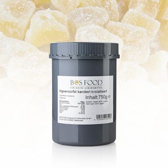 Ingwerwürfel, kandiert, trocken/ kristallisiert, 750 g