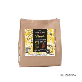 Valrhona Jivara Lactée Grand Cru, Vollmilch Couverture, Callets, 40% Kakao, 1 kg