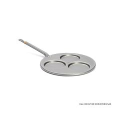 deBUYER Mineral B Element Eisenpfanne für 3 Blinis á ø 10cm, ø 27cm gesamt, 1 St