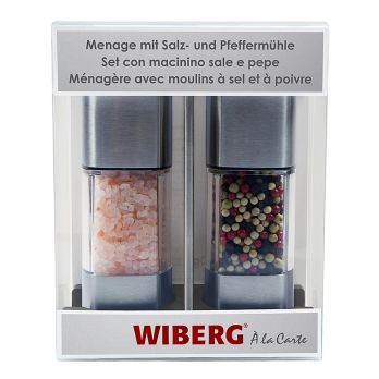 Wiberg Menage mit Salz- und Pfeffermühle 140/65g, mit Keramik-Mahlwerk, 16,8cm, 205 g, 2 St