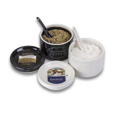 Keramikset, Salzgefäß, Flos Salis® 100g + Pfeffergefäß, Tellicherry 70g + Löffel, 1 St