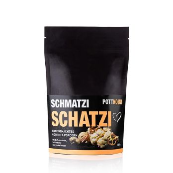 Pottkorn - Schmatzi Schatzi, Popcorn mit weißer Schokolade, Brezel, 150 g