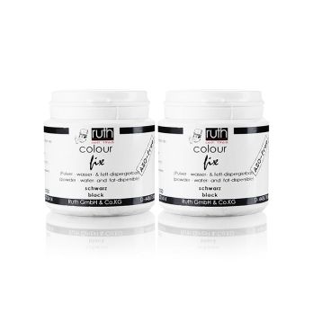 Lebensmittelfarbe schwarz - Carbo Medicinalis (Pflanzenkohlenpulver), wasser und fettlöslich, Ruth, 50 g, 2 x 25g