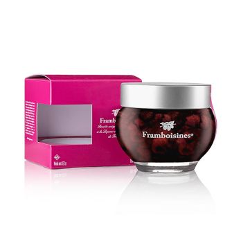 Framboisines - eingelegte Himbeeren in Himbeerlikör & Himbeergeist 15% Vol., 390 g
