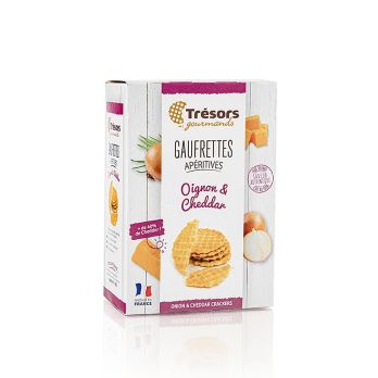 Barsnack Trésors- franz. Mini-Waffeln mit Zwiebel und Cheddar Käse, 60 g