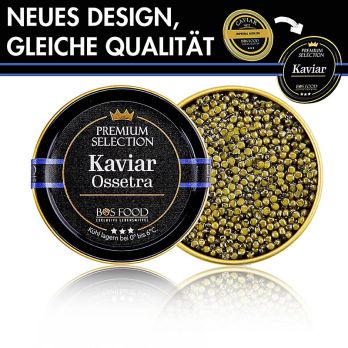 BOS FOOD Premium Selection - Ossetra (gueldenstaedtii), Aquakultur, ohne Konservierungsmittel, 50 g