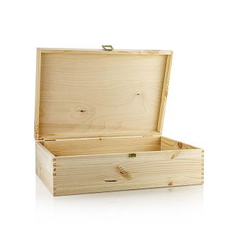 Wein-Präsentverpackung Holzkiste mit Scharnierdeckel, 3er, 360x235x105mm, 1 St