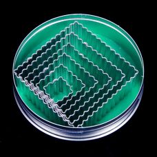 Blechausstecher Set, gewellt, viereckig, 6 versch. Größen, 23-85mm, 30mm hoch, 6 tlg.