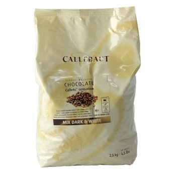 Callets Sensation Marbled, marmorierte Schokoladen-Perlen, 38,9% Kakao, 2,5 kg