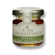 Edelkastanien-Honig, mittelbraun, flüssig, zartbitter, Portionsglas, 50 g