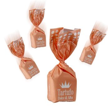 Mini Trüffelpralinen - Dolce d´Alba, Amaretto, mit Mandeln, ca. 7g, rosa, 2,5 kg