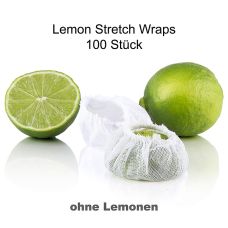 The Original Lemon Stretch Wraps - Zitronenserviertuch, weiß mit Gummiband, 100 St