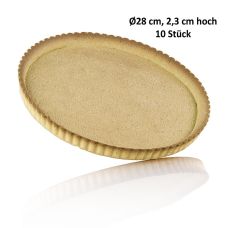 Dessert-Tartelettes - Sablee, rund, ø 28cm, 2,3cm hoch, Butter-Mürbeteig, Pidy, 3,5 kg, 10 St