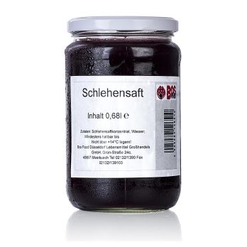 BOS FOOD Schlehensaft, naturrein & ungezuckert, 680 ml