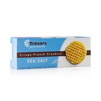 Barsnack Tresors - Crispy franz. Mini-Waffel-Cracker mit Meersalz, 95 g