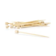 Bambus-Spieße, Drum, mit weißem Knauf, 7cm, 40 St