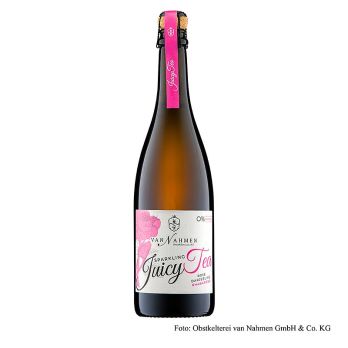 Sparkling Juicy Tea - Rose - Darjeeling -  Rhabarber, van Nahmen, BIO, 750 ml