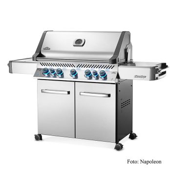 Napoleon Gasgrill Prestige 665, Edelstahl, 6 Brenner+ SIZZLEZONE + Drehspießset, 1 St