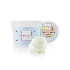 Creme Eis - Zitronen-Olivenöl Sorbet, vegan, im Becher, TK, 3,78 l, 27 x 140ml