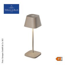 Tischleuchte Neapel MICRO, mit Akku, 20x6,5x6,5cm, Alu, sand (97014), 1 St