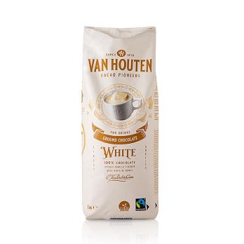 Van Houten Ground White Chocolate, Trinkschokoladen Pulver, 1 kg