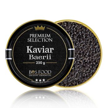 BOS FOOD Premium Selection - Baerii Kaviar (baerii), Aquakultur, ohne Konservierungsmittel, China, 250 g