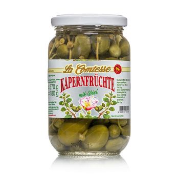 Kapernfrüchte, groß, mit Stiel, 18mm, La Comtesse, 370 g