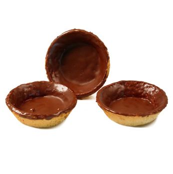 Dessert-Tartelettes, rund, ø 7cm, H 2cm, Mürbeteig/Schokoglasur, 2,52 kg, 140 St