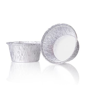 Einweg Aluschalen Take Away, ø  80mm, 34mm hoch (Alcan 46100/535336), 100 St