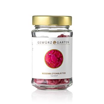 Gewürzgarten Rosenblütenblätter, kandiert, 75 g