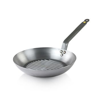 deBUYER Mineral B Element Eisenpfanne mit Grillboden, ø 26cm, 4cm hoch, 1 St
