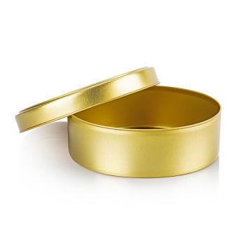 Kaviardose - gold, unbedruckt, mit Verschluss-Gummi, ø11,5cm, für 500g Kaviar, 1 St